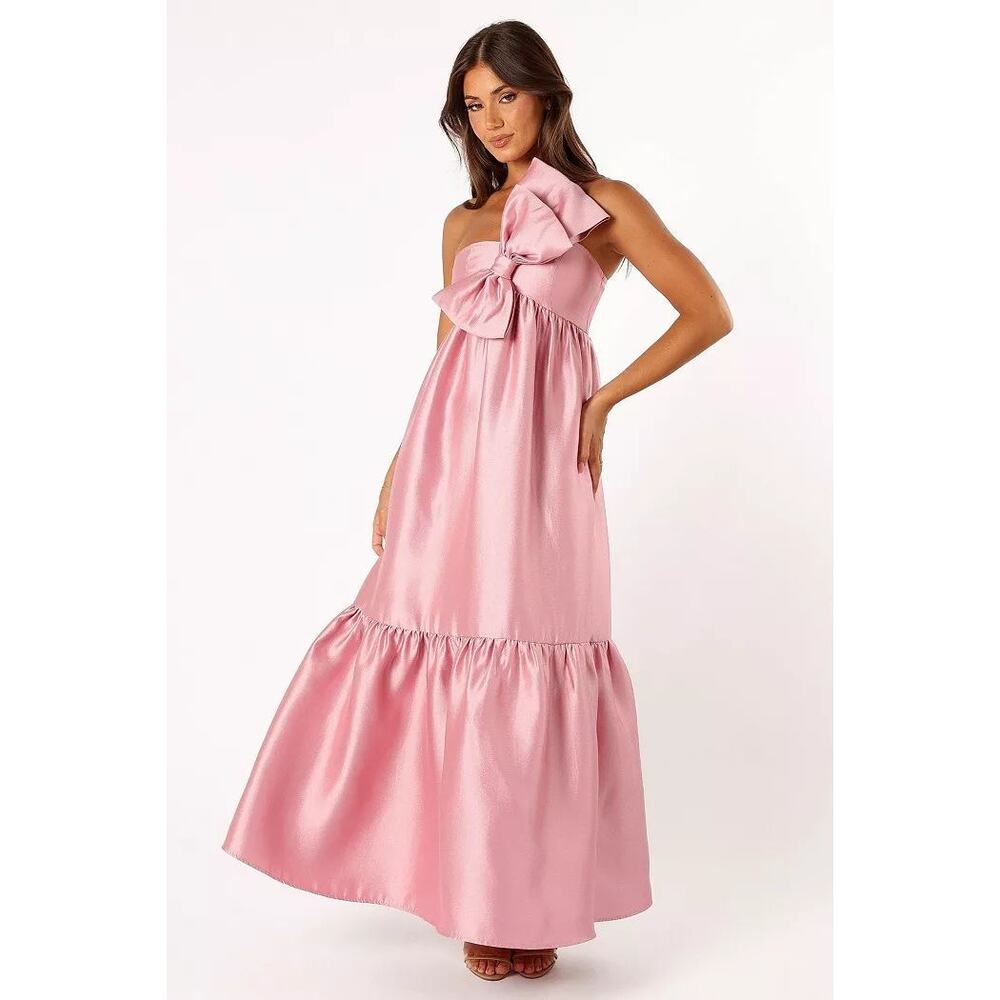Petal and Pup Betina Bow Front Maxi Dress Large Dusty Rose Bridesmaid BabyShower